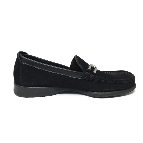 Men\'s Salvatore Ferragamo Horsebit Slip On Loafers Shoes Size 8 2E Black Suede main image 9